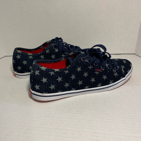 Vans Authentic Low Stars Blue Grey Sneakers Woman’s 9 - Picture 8 of 13